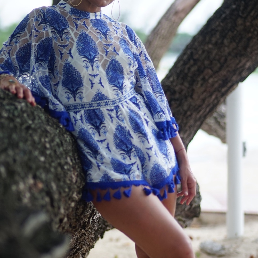 Sheer open backed romper